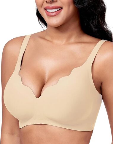 Vinfact Plunge v bras for Women no underwire Wireless Coverage Full Bralette Seamless tirt Tirm Everyday Sleep Bra in Kuwait