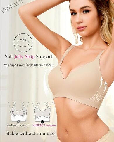 Vinfact Plunge v bras for Women no underwire Wireless Coverage Full Bralette Seamless tirt Tirm Everyday Sleep Bra in Kuwait