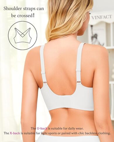 Vinfact Plunge v bras for Women no underwire Wireless Coverage Full Bralette Seamless tirt Tirm Everyday Sleep Bra in Kuwait