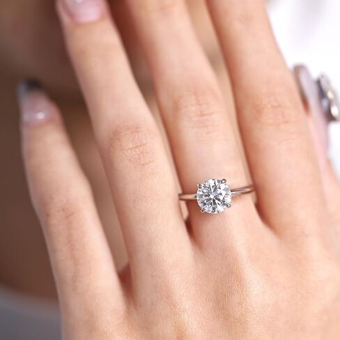 1 CT 2CT Moissanite Enagaement Ring for Women, White Gold Plated 925 Sterling Silver Moissanite Rings, Promise Rings Wedding Band Rings for Women Size 5-10 in Saudi Arabia