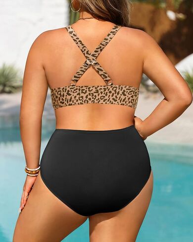 DACI Plus Size High Pherced Bikini - قطعتان للسباحة البطن بدلة الاستحمام مثيرة V الرقبة السباحة 2025 in Kuwait