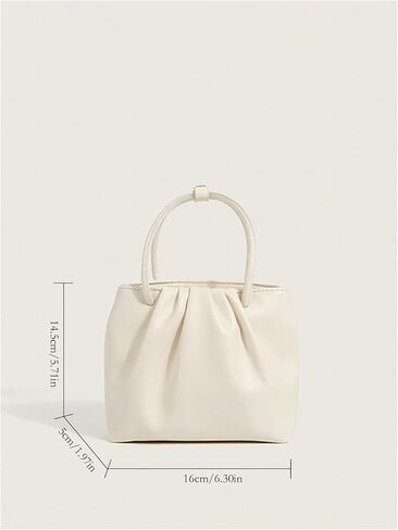 OYOANGLE Women's PU Leather Ruched Square Handbag Office Work Versatile Handbags in Kuwait