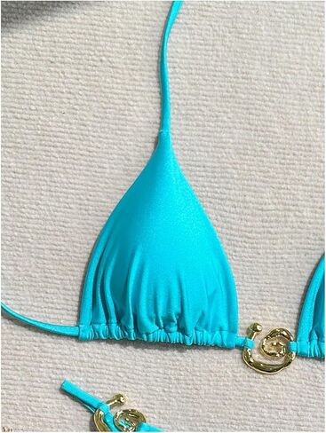 OYOANGLE Women's 2 Piece Bikini Set Spaghetti Strap Halter Swimsuit High Cut Bathing Suits in Kuwait