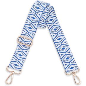 1pc Blue Purse Strap Replacement Crossbody Duffle Bag for Women Men, Blue Guitar Purse Strap Adjustable, Wide Shoulder Straps for Luggage Crossbody Bag, Woven Cross Body Straps for Handbags