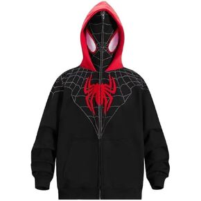 Men’s Spider Hoodies Unisex Oversize Goth Jacket Y2K Punk Streetwear Zip Up Hoodie Spider caps