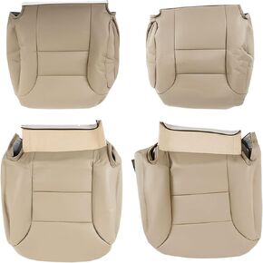 Caenagrion GENRICS 4 Pcs Driver and Passenger Bottom and Backrests Seat Cover Tan Replacement for Tahoe Sierra Suburban Silverado Yukon 1995-1999, 13.78*11.81*9.84, Light Brown,Tan