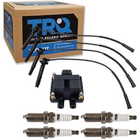 TRQ Ignition Kit Ignition Coil Spark Plugs Wire Set Compatible with 2005 Subaru Legacy 2005-2006 Outback