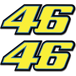Motorbike Racing Fairing Sticker Decal 46,Motorcycle Flat Plain Bike Decals Sticker for Rossi Fluorescent Yellow 46 Sticker Vinyl, 3.93inchx1.58inch