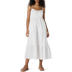 Amazon Essentials Fit و Flare Empire Empire Celisted Cotton Sateen Tier Maxi Dress