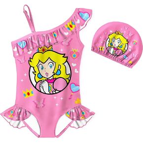 كرتون الأميرة ملابس السباحة Tankini للبنات الدعوى الاستحمام رائعتين لزيادة 4-8Y أطفال شاطئ الصيف
