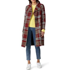NVLT Rent The Runway Pre-Loved Red Oversized Houndstooth Coat