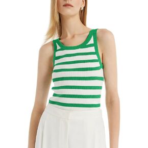 Women's Sleeveless Crew Neck Knit Sweater Tank Top Cotton Slim Fit Going Out Tops for Women