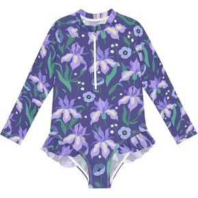 Cataku Girls Girls Guard Swimsuit Long Longe قطعة واحدة للسبع بدلة UPF أكثر