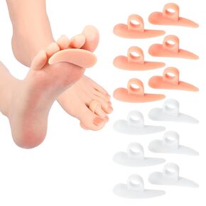 6 Pairs Gel Hammer Toe Cushions, Silicone Hammer Toe Straightener Relieve Foot Pain Pressure Discomfort One Loop Design Hammertoe Gel Support Pads for Women Men