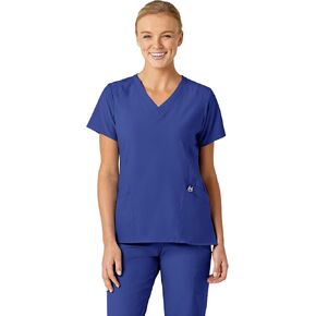 Wonderwink W123 Women’s منمق V-neck Scrub Top-Galaxy Blue ، 2x