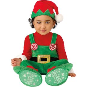 Spirit Halloween Baby Elf Jumpsuit Costume | Festive Costume | Holiday Outfit