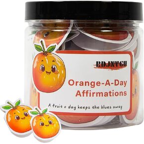 60 Positive Pickle Cards Jar, Non-repetitive Positive Affirmation Cards for Women, Emotional Support Pickle, Dad Gifts, Inspirational Gifts for Women, Mom, Dad and Teens(Orange)