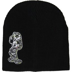 NEFF Disney Mickey Mouse Embroidered Skeleton Halloween Adult Beanie Hat Cap Black