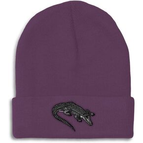 Custom Beanies for Men Gator Florida Swamp Embroidery Winter Hats for Women Acrylic Skull Cap 1 Size