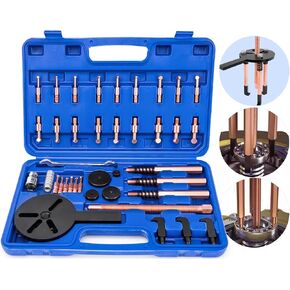 Bearing Puller, 36 in 1 Inner Blind Hole Bearing Puller Separator Set, Ball Bearing Puller Tool, Bearing Removal Tool Disassembly Three-Jaw Gear Puller with Curved Hook Collets for Motorbikes Car