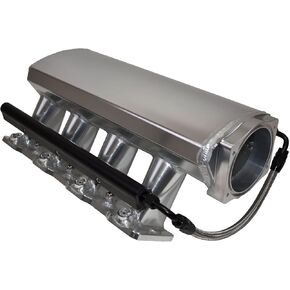A-Team Performance Intake Manifold 102mm Throttle Body Fabricated Metal Sheet Compatible with Chevrolet GMC Pontiac LS LS1 LS2 LS6 Silver