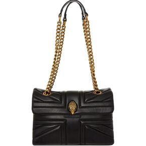 Kurt Geiger Crossbody Women's Kensington Black Leather Union Jack Jack Quilted Bage