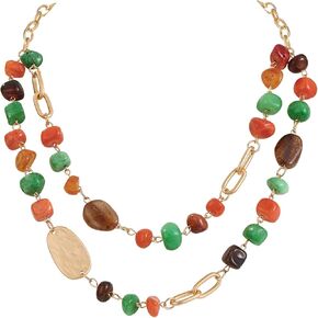 Bocar Statement Collar Necklace 2 Layer Beaded Necklace Fashion Women Jewelry