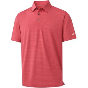 قمصان بولو روان للرجال جاف في الأداء Heather Stripe Golf Polo Moistur