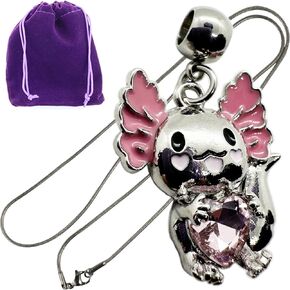 Dave The Bunny Axolotl Gifts - Stainless Steel Snake Chain with Metal Alloy Charm, Ideal for Axolotl Birthday Decorations and Axolotl Party Favors or Axolotl Accessories