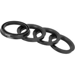 Motoforti 4pcs البلاستيك 72.6 مم OD إلى 56.6 مم معرف محور السيارة مركزية Rings Wheel Bore Hub Rings الأسود طويل الأمد