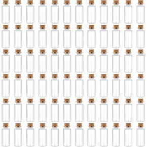 72pcs 10ml / 0.34 oz. Small Glass Jars with Cork Lids, Tiny Glass Bottles Cork Stoppers DIY Decoration, Potion Bottles, Spell Jars Vials, Message in a Bottle for Wedding Party Favors