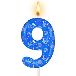 Cartoon Birthday Candle 7th Birthday Candle Anime Themed Candles Number Candle Blue Birthday Cake Topper for Boys Girls Kids Supplies Party Decorations (Number 7)