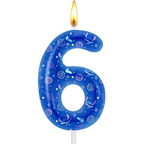 شمعة عيد ميلاد الكرتون السابعة شمعة شمعة أنيمي شموع رقم شمعة كعكة عيد ميلاد زرقاء تتولى الكعكة للأولاد فتيات الأطفال مستلزمات الحفلات (رقم 7) in Kuwait