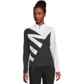 Jamie Sadock Women's Sunsense Zigzag Print Long Sleeve 1/4 Zip Sun Protection Top