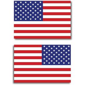 Patriotic USA Flag, 2PC Symmetrical American Flag Magnet for Car Truck SUV, Mailboxes, 5x3 Inches, American Flag Decal, Gift, USA Patriotic Stripe Vinyl Outdoor