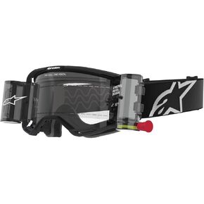 Alpinestars Vision 8 Roll Off MX ATV MTB Off Road Goggle (Black - Clear Roll Off Lens)
