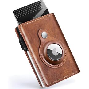 Airtag Wallet RFID Wallet Airtag Wallet Men Credit Card Holder Money Clip & Slim Wallet for Men(No Airtag Included)(Brown)