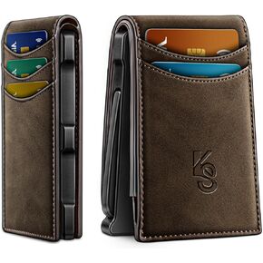 KEMISANT Men Wallet,Slim Wallet Card Case With Magnetic Billfold Flip,Pop-up Access for 12Cards RFID Blocking in Kuwait