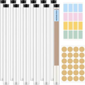 12 Pcs Incense Storage Clear Plastic Incense Storage Box with Black Lid for 8-10 Inch Sticks for Sticks