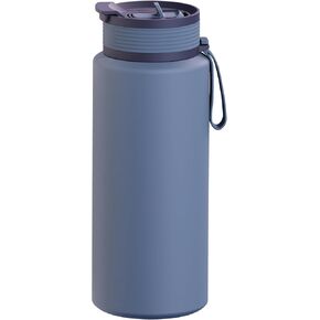 Asobu Boulder Puramic™ Insulated Sport Water Bottle with Dual Function Flip Open and Straw Lid for Hot Coffee and Cold Ice Coffee with Ceramic Coating 34 oz (Basil Green)