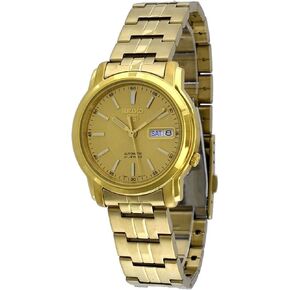 SEIKO Series 5 Automatic Gold Dial Yellow Gold-Tone Men's Watch SNKL86