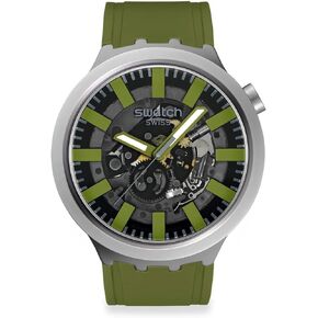 Swatch Unisex Casual Watch Green Stainless Steel Quartz Thru The Underbrush