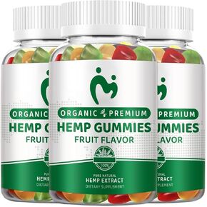 (3 Pack) Hemp Gummies for Pain Sleep Anxiety 100% Natural Pure Extra Strength Organic Hemp Oil Extract Edible Vegan Low Sugar Hemp Gummy for Adults