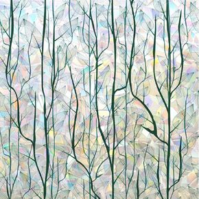 Dktie Nature Pattern Window Window Window Film Decinated Glass Window Film Static Cling Films Easy تطبيق قابلة للإزالة يأتي مع أدوات (U1747-Rainbow ، 17.7 "× 78.7")