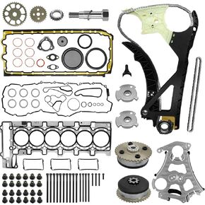 N55 3.0L سلسلة توقيت VVT CAM PHASER GEAR KIT W/HEAD GASKET SET لـ BMW 135I M135I M235I 335I 435I 535I 640i 740i