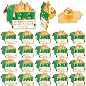 20 Pcs Positive Enamel Pins Bulk Dumpster Fire Inspirational Enamel Pins Motivational Positive Alloy Brooch Pin Team Employee Appreciation Gift for Clothes Jackets Bags Hats