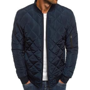 Quilted Bomber Jacket Mens Bomber Jackets Diamond Winter Fall Coats in Saudi Arabia