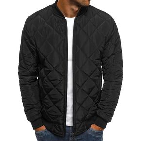 Quilted Bomber Jacket Mens Bomber Jackets Diamond Winter Fall Coats