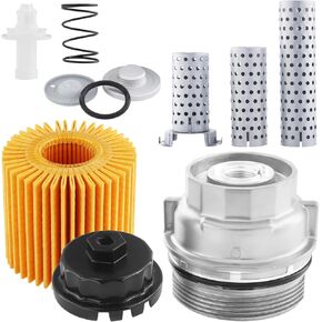 15620-31060 Oil Filter Housing Cap Assembly, Compatible with Toyota Lexus Scion Models, Replaces 15620-0S010, 15620-31040, 15620-31050, 15620-36020, Aluminum Oil Filter Housing Cap