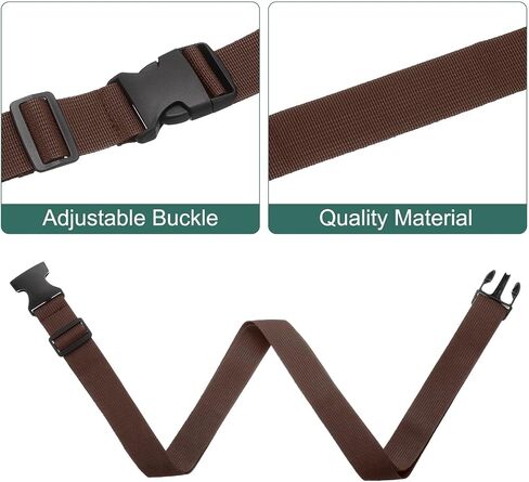 uxcell 4 Pcs Luggage Straps for Suitcases, Adjustable Luggage Connector Strap Buckle Travel Suitcase Bag Strap Belt Luggage Accessories for Travel Suitcase Bag Connect, Dark Brown in Saudi Arabia